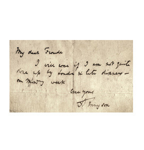 Tennyson Letter